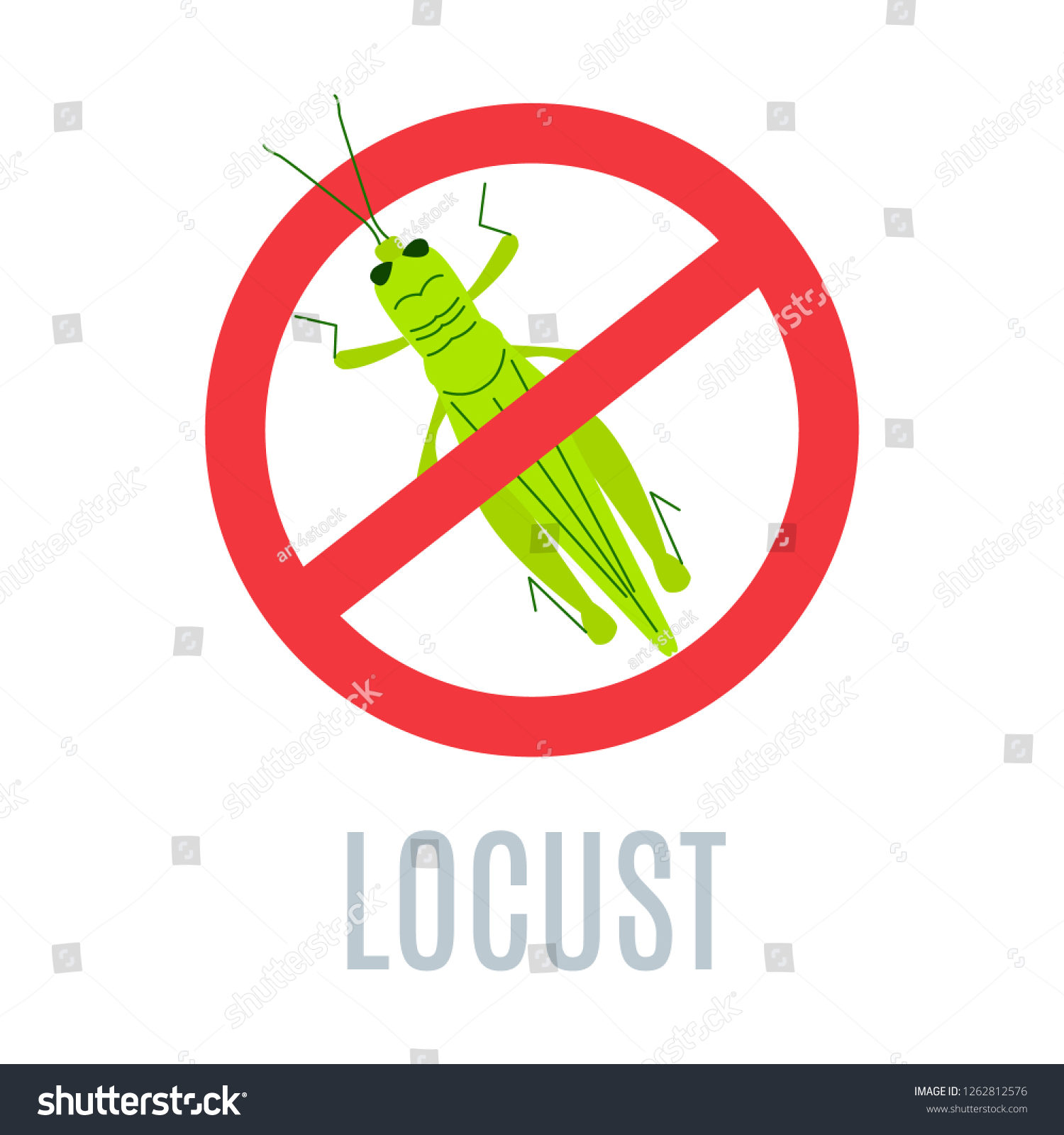 Onwijs Stop Locust Sign Grasshopper Antipest Icon Stock Vector (Royalty UC-44