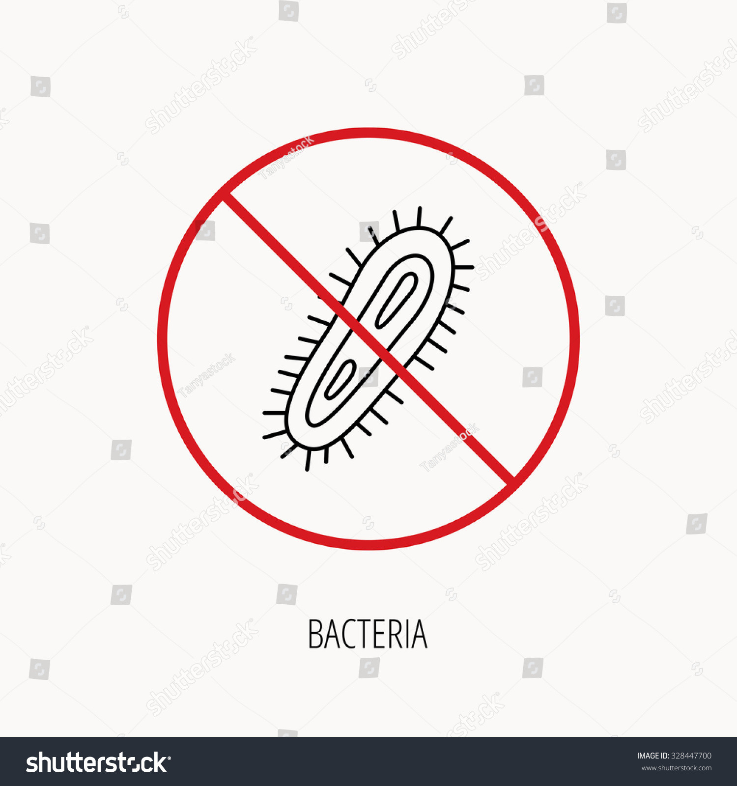 Stop Ban Sign Bacteria Icon Medicine Stock Vector (royalty Free) 328447700