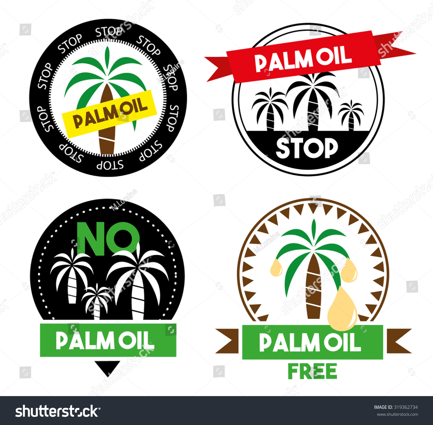  Stop Palm Oil  Icons Set Stock Vector 319362734 Shutterstock