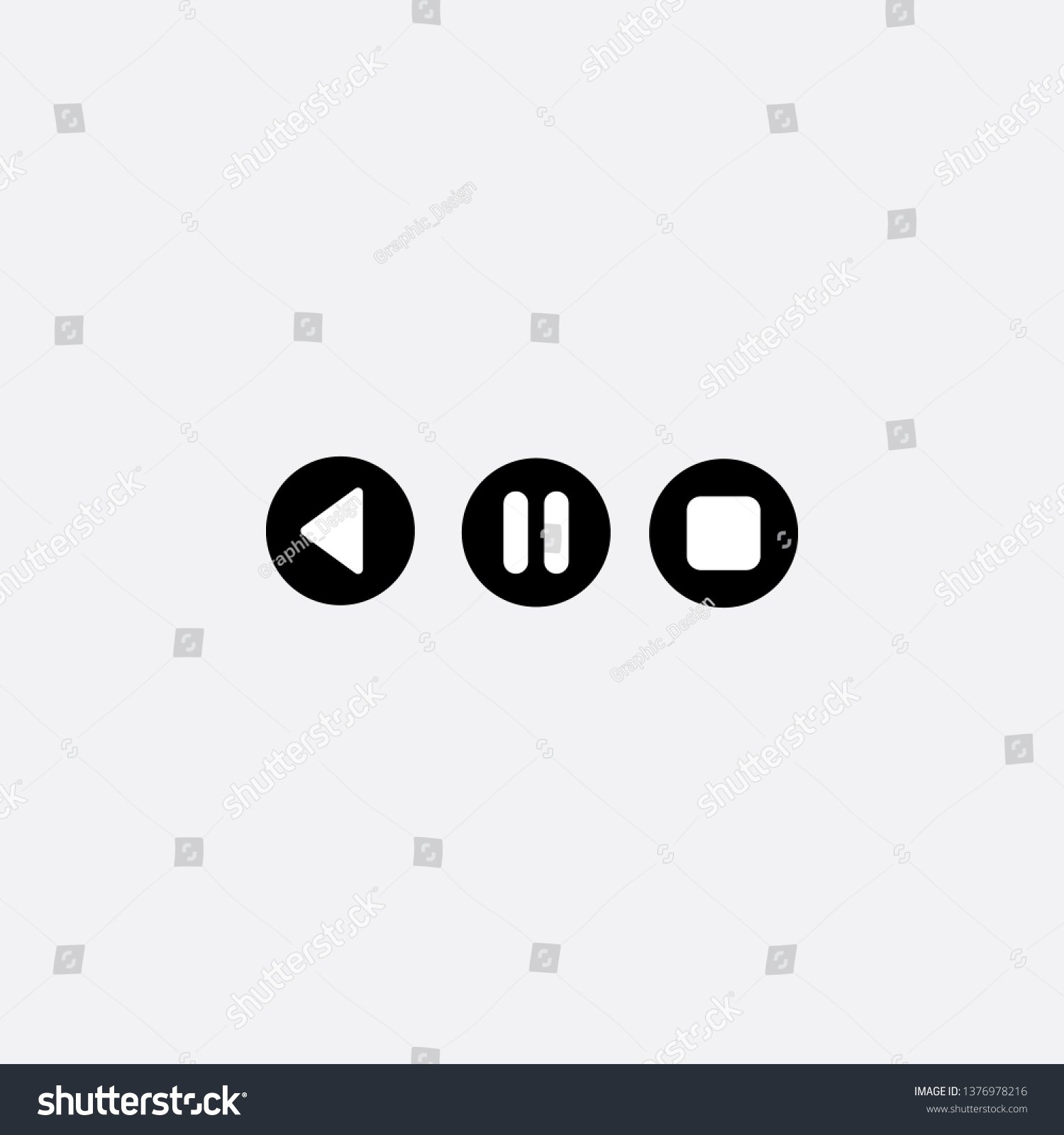 Stop Pause Play Button Music Player Stock Vector (Royalty Free ...
