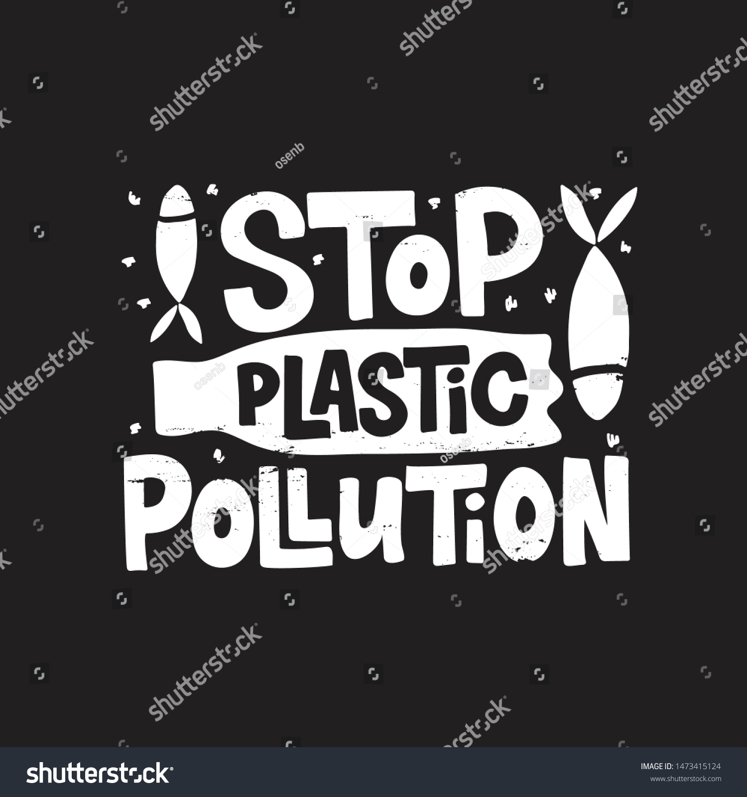 Stop Plastic Pollution Word Concept Banner Stock Vector (Royalty Free ...