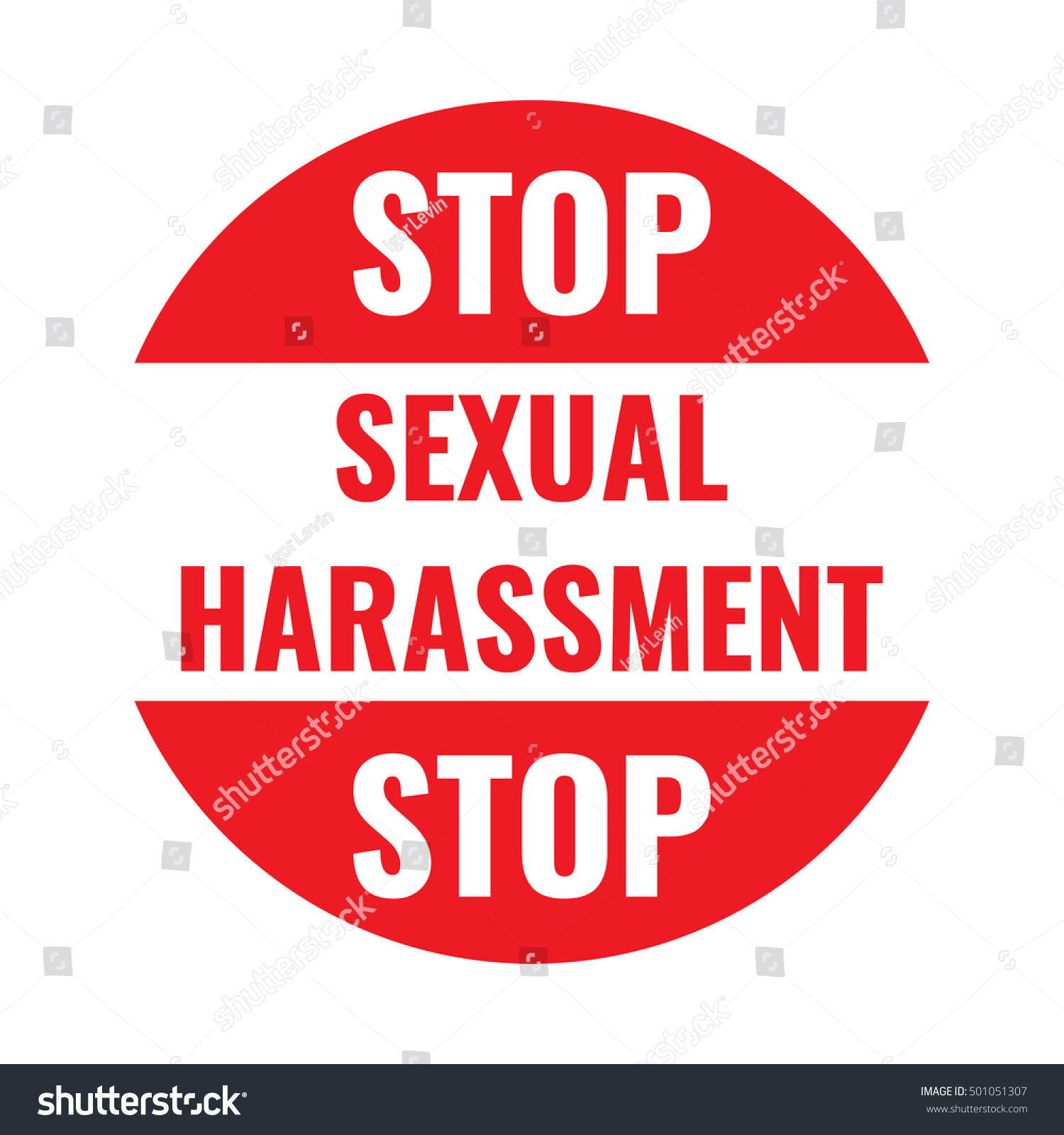 Stop Sexual Harassment Badge Red Icon Stock Vector Royalty Free 501051307