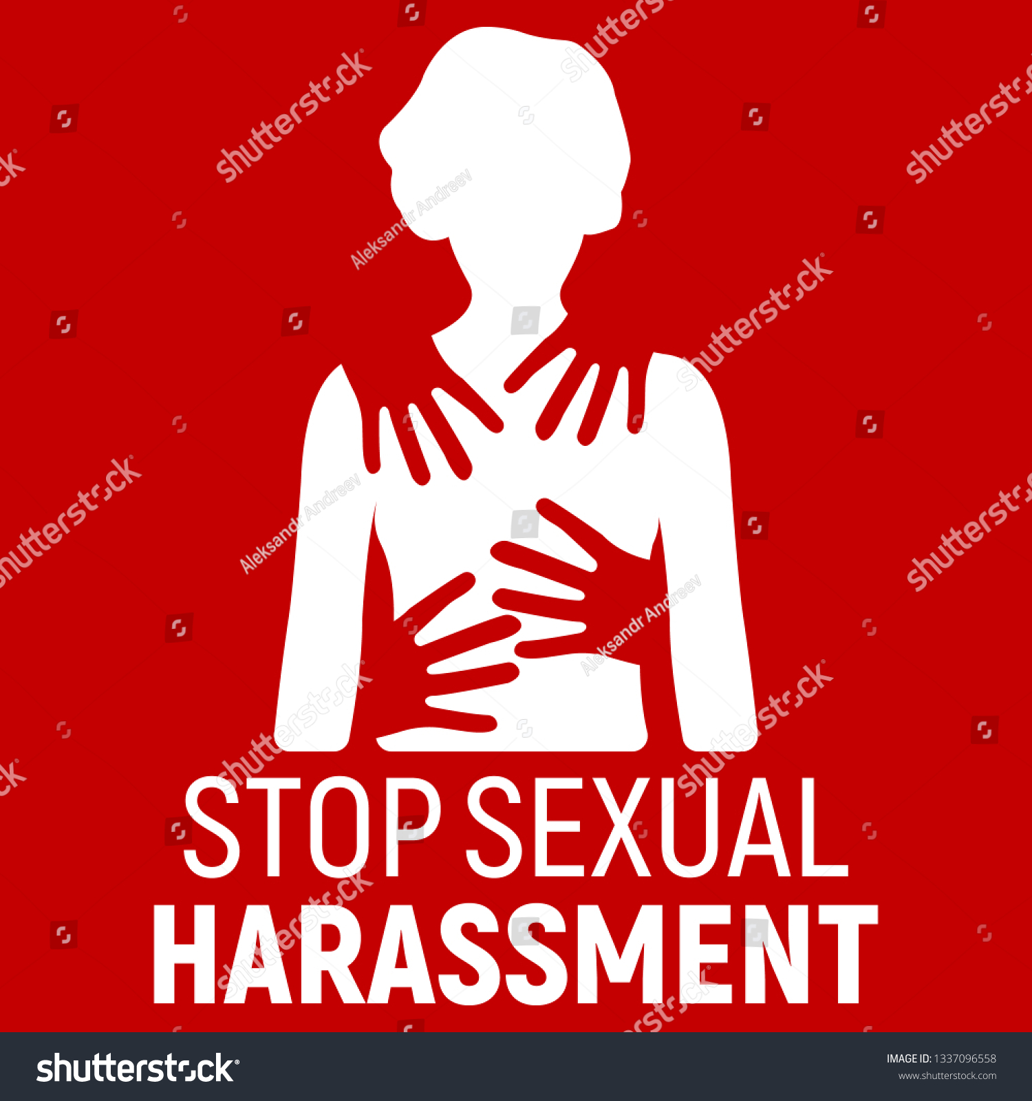Stop Sexual Harassment Banner Gender Equality 库存矢量图（免版税）1337096558