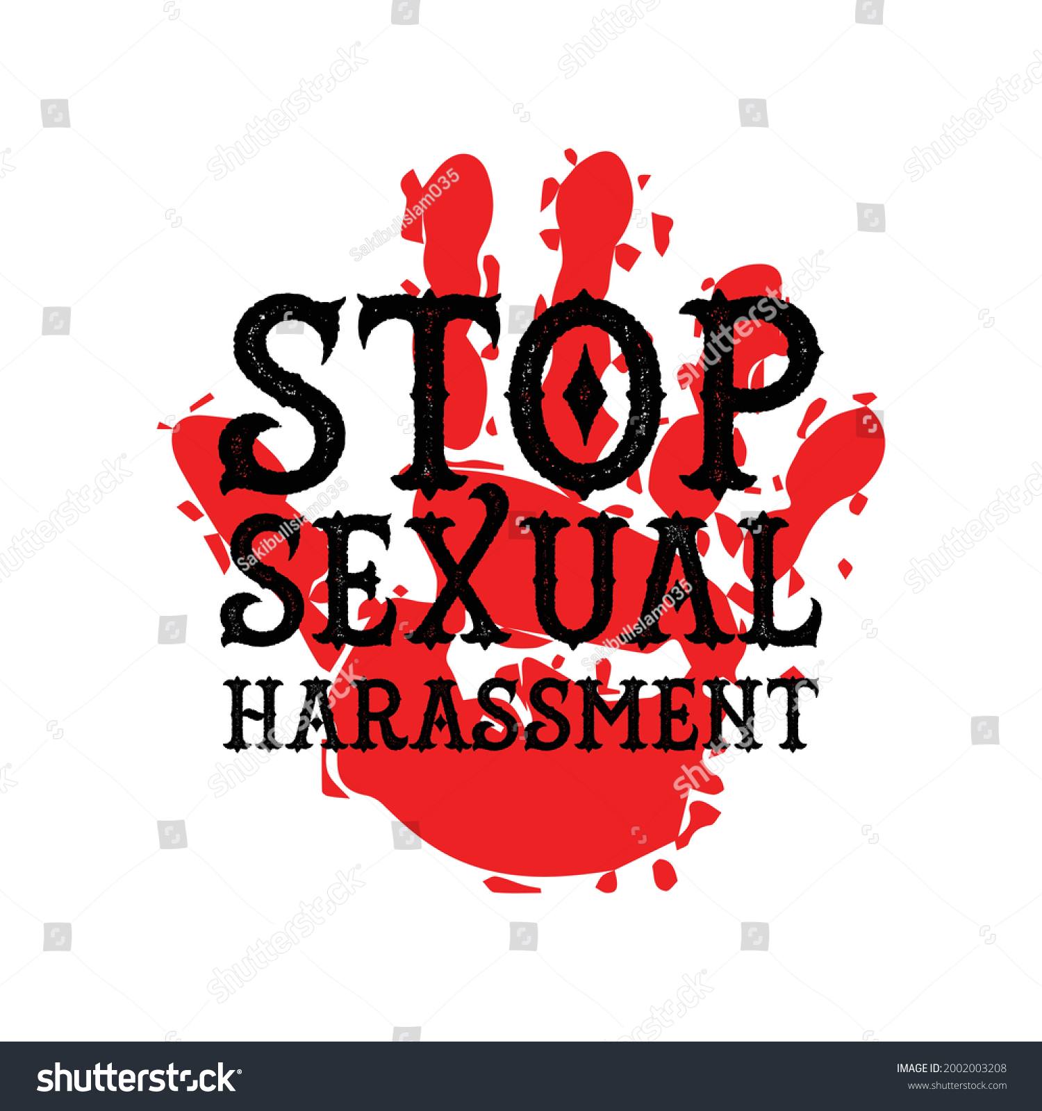 Stop Sexual Harassment Vector Poster Design Stock Vector Royalty Free