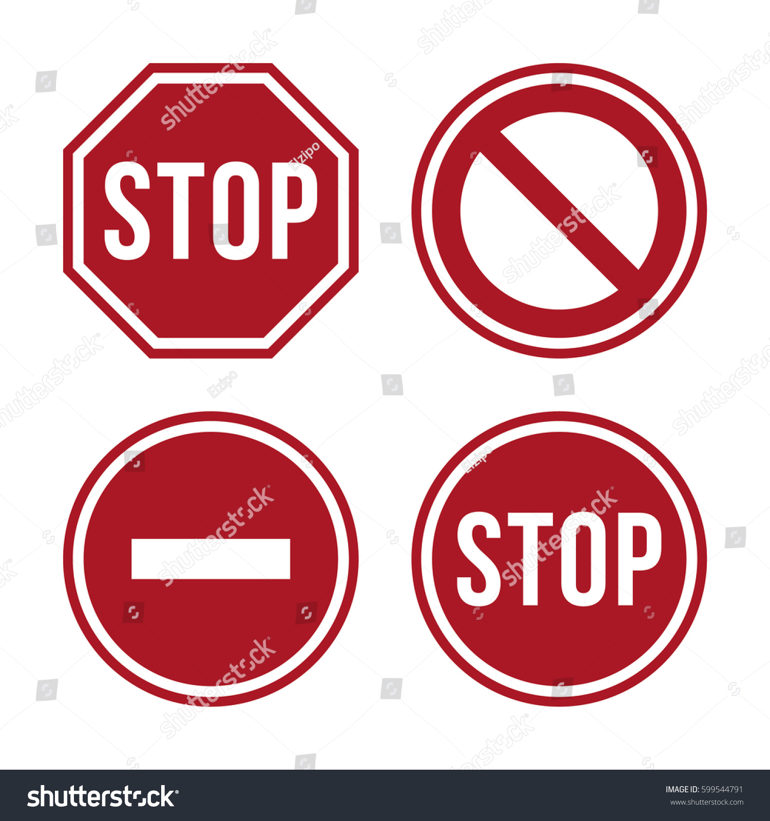 Stop Sign Icon Stock Vector 599544791 - Shutterstock