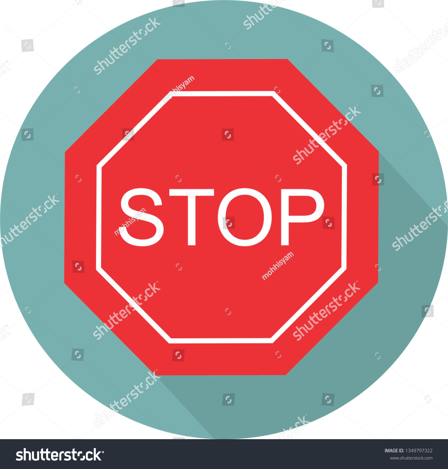 Stop Sign Flat Design Vector Illustration Stock Vector (Royalty Free ...