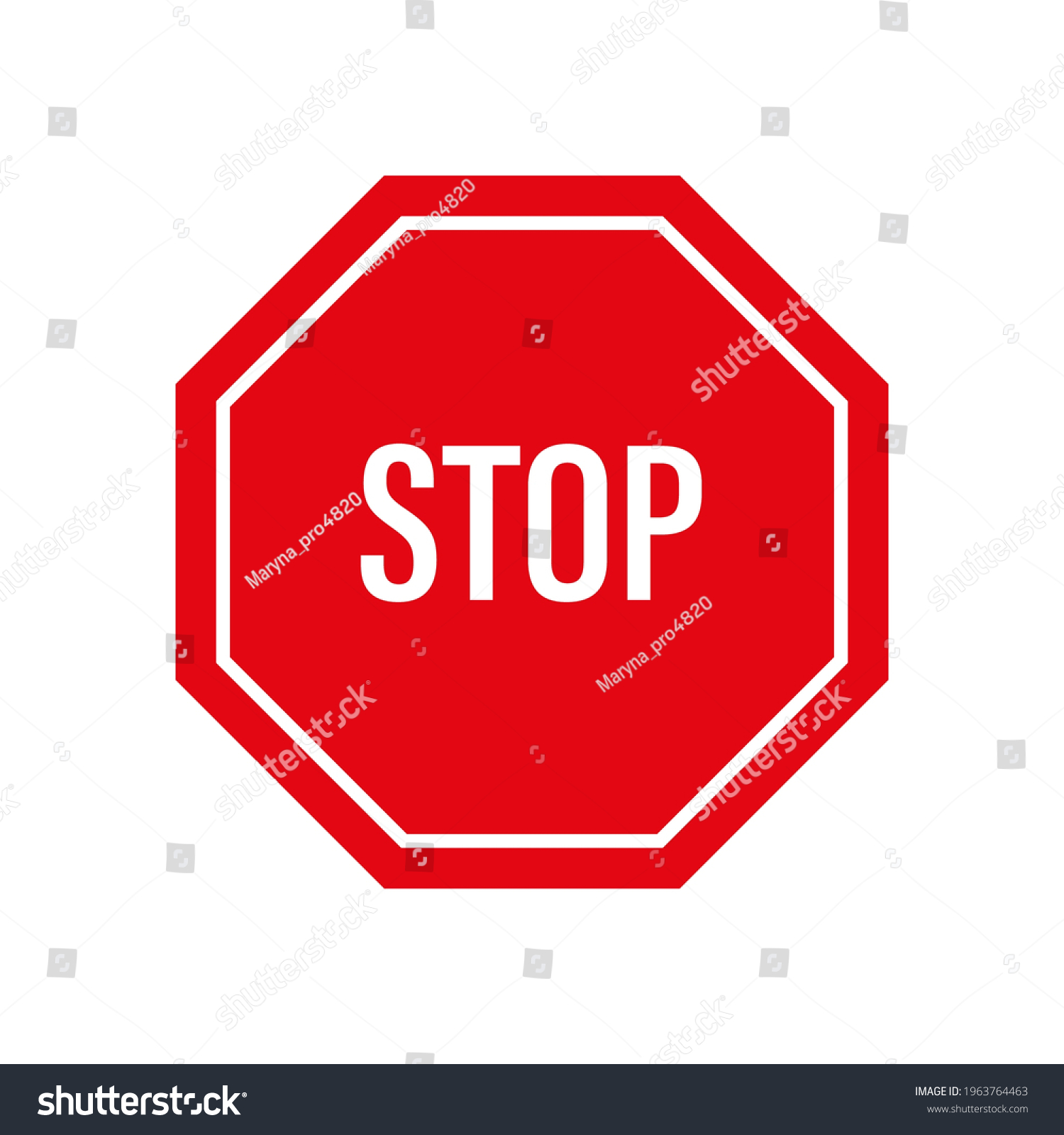 Stop Sign Negative Sign Stop Sign Stock Vector (Royalty Free) 1963764463