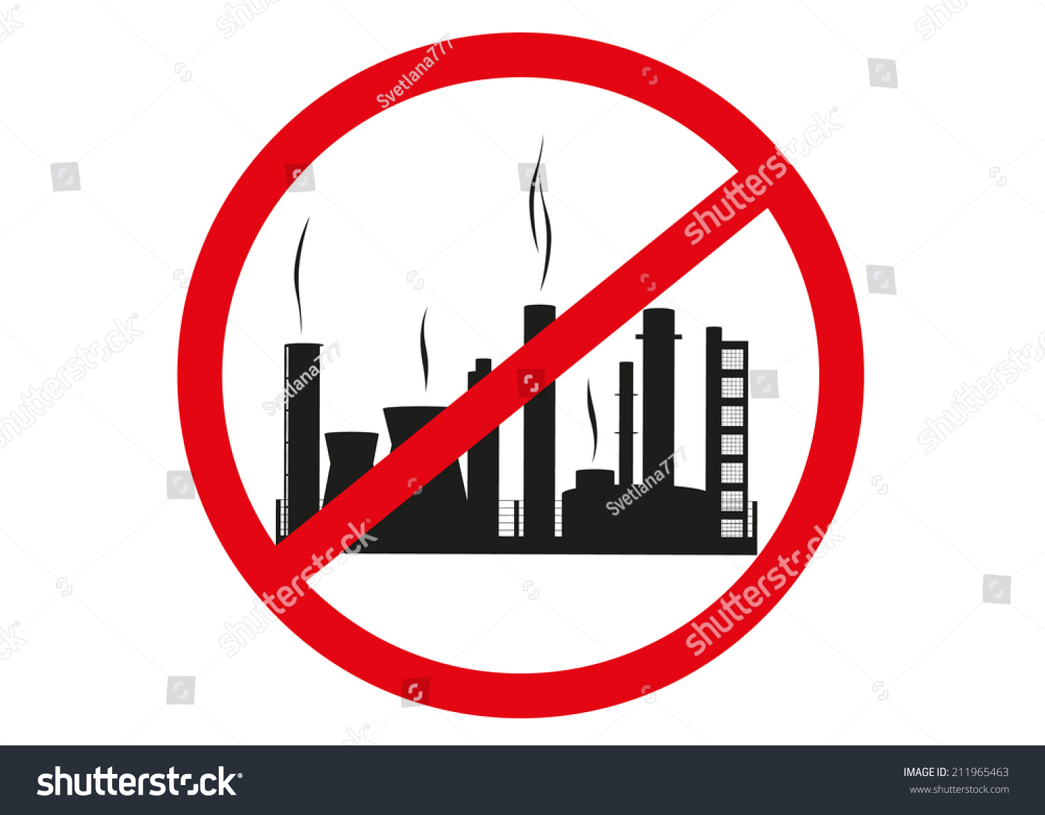 Stop Sign Pollution Plant Smoke Red Stock Vector 211965463 - Shutterstock