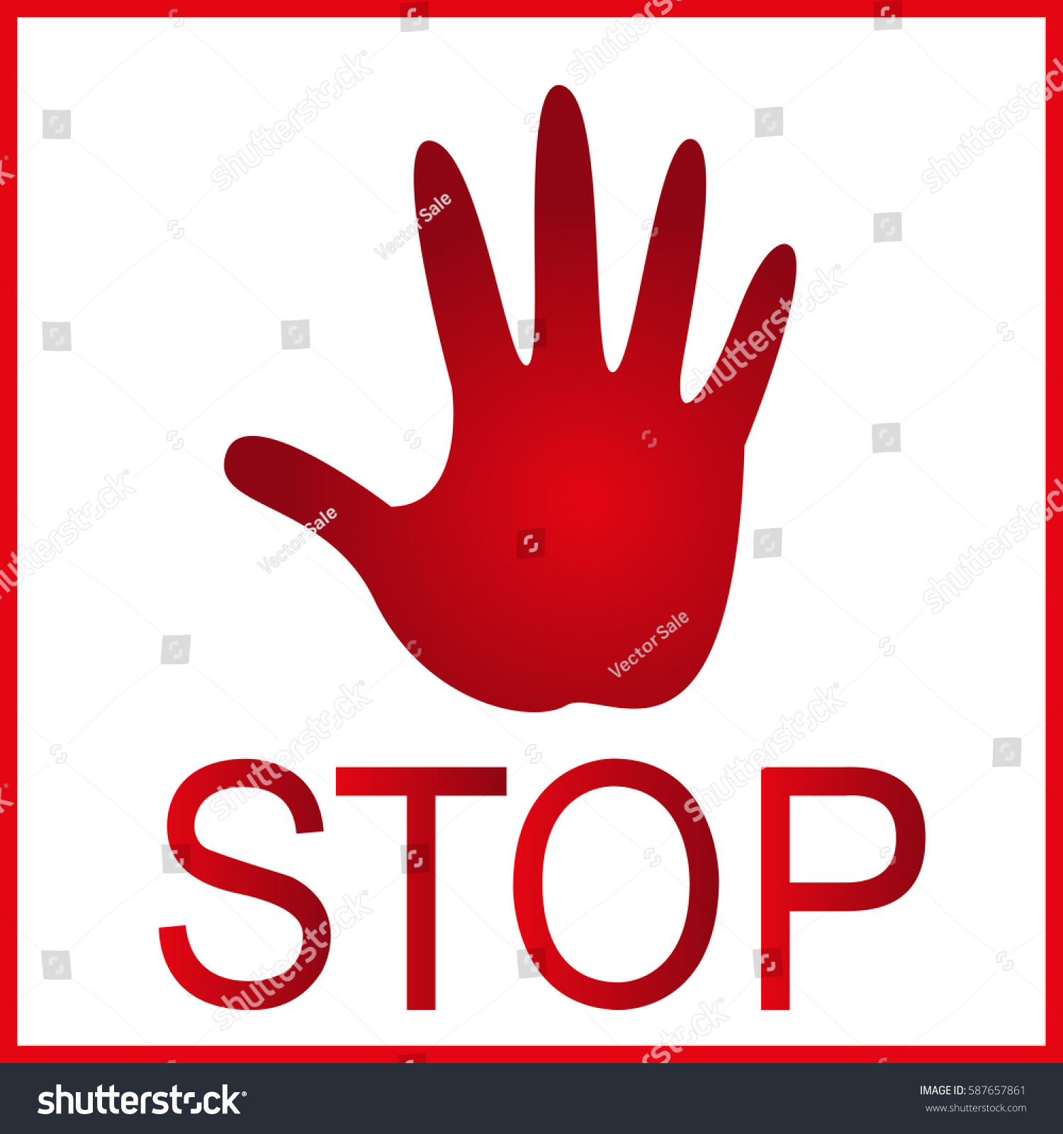 Stop Sign Word Feet Hand Red Stock Vector (Royalty Free) 587657861 ...