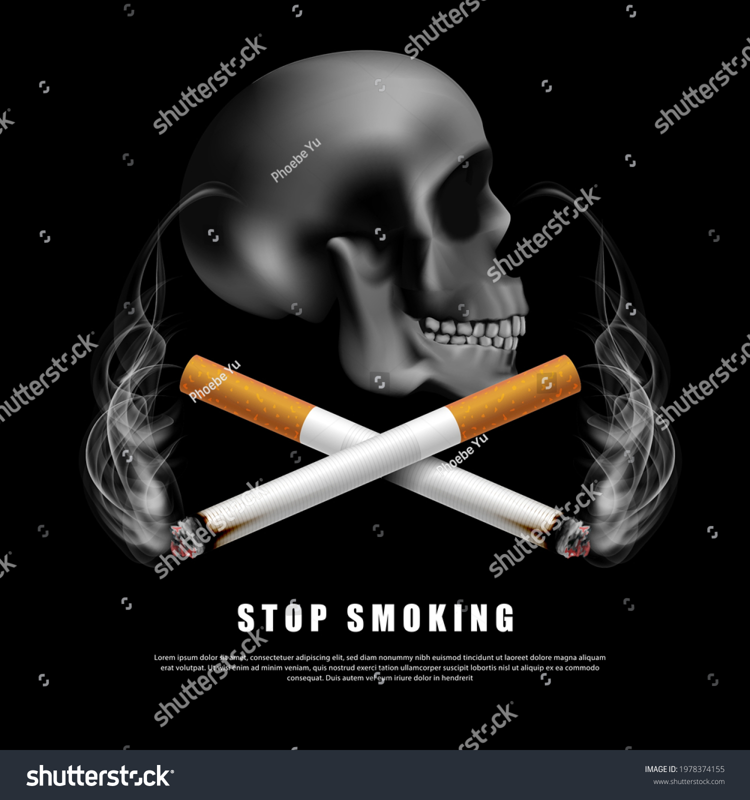 Stop Smoking Campaign Illustration No Cigarette Stock Vector (Royalty ...