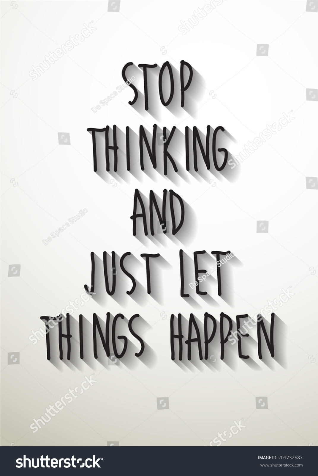 Stop Thinking Just Let Things Happen Stock Vector Royalty Free 209732587 Shutterstock 