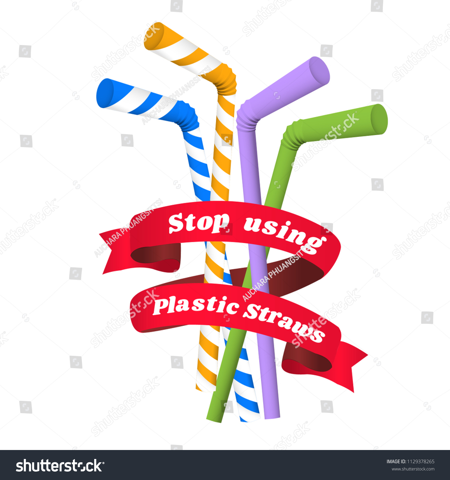 Stop Using Plastic Straws Stop Plastic Vector có sẵn (miễn phí bản