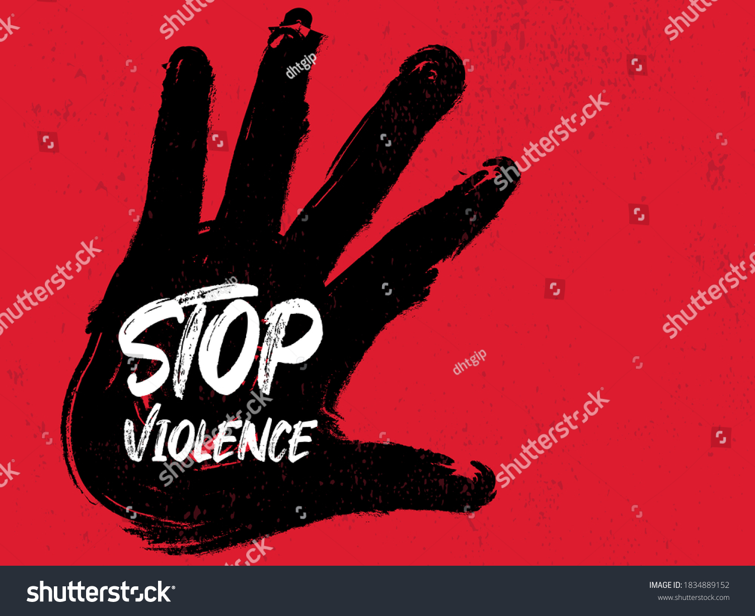 Stop Violence Grunge Vector Hand Sign Stock Vector (Royalty Free ...