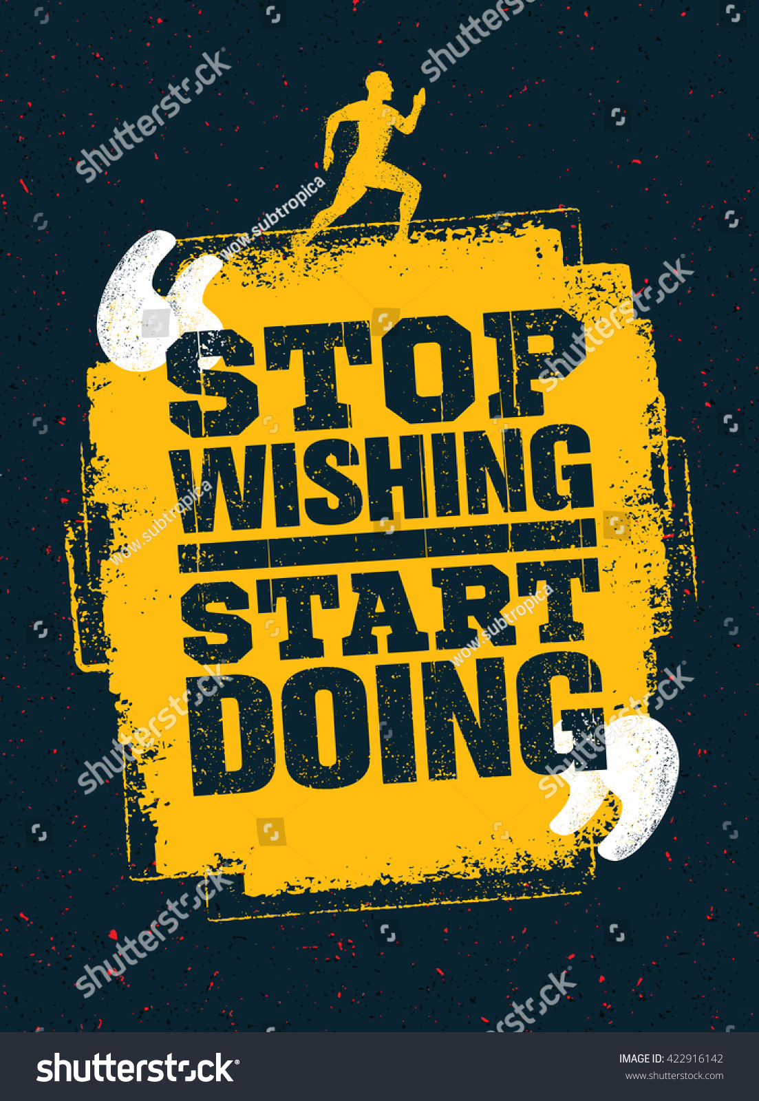 Stop Wishing Start Doing Sport Running Stock Vector (Royalty Free ...