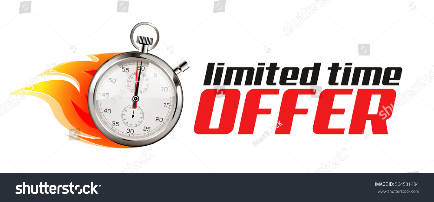 Stopwatch Hurry Limited Time Offer Stock Vector Royalty Free