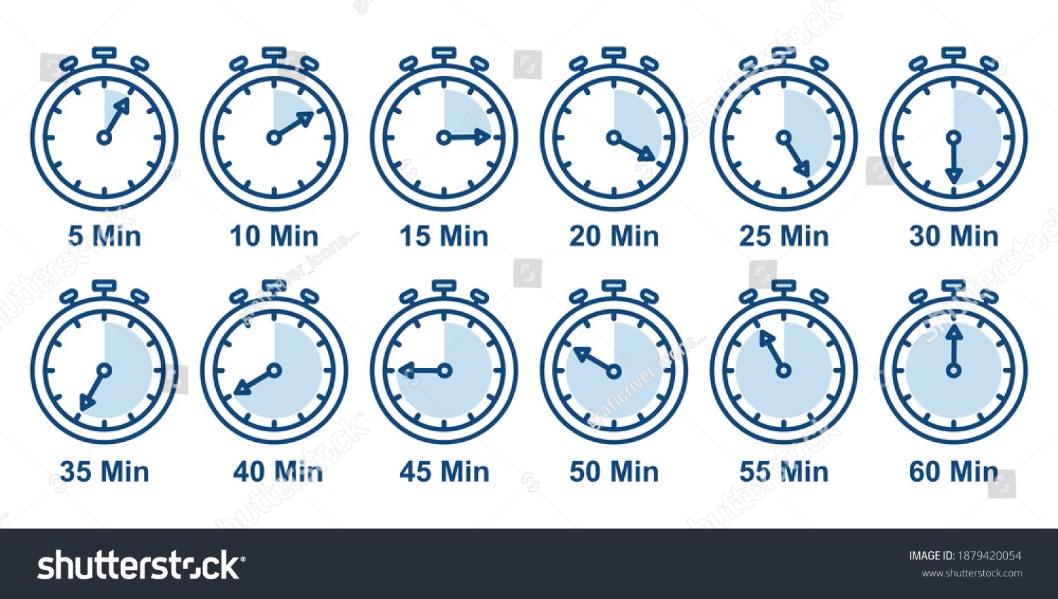 Stopwatch Icon Set Timer Clock Stopwatch Stock Vector (Royalty Free ...