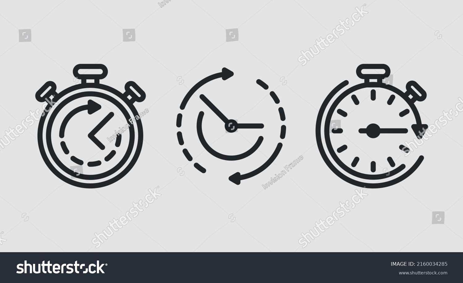 Stopwatch Icons Logos Chronometer Timer Sign Stock Vector (Royalty Free ...