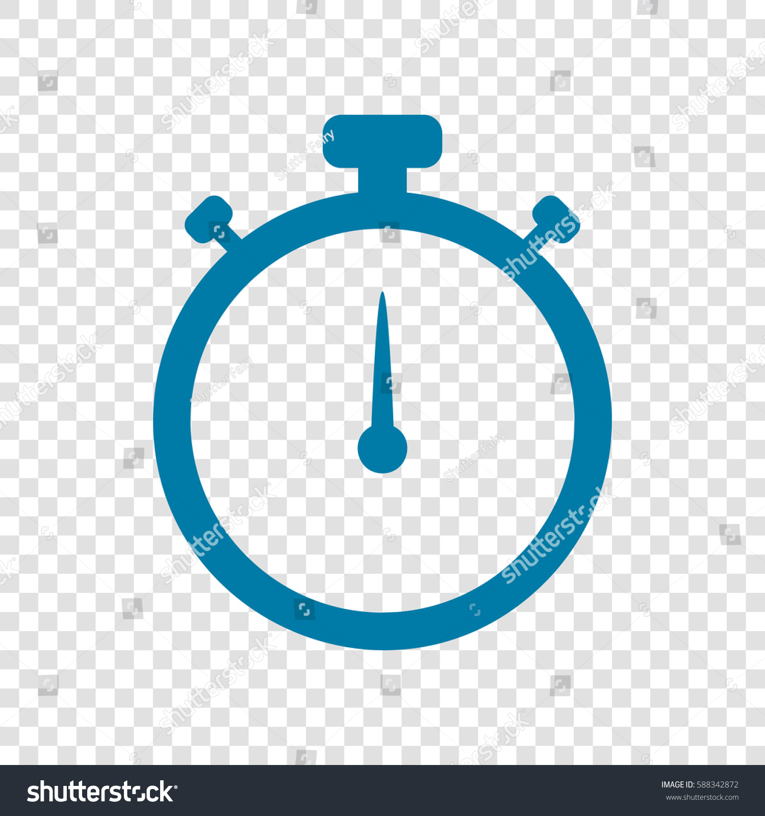 Stopwatch Sign Illustration Vector Cerulean Icon Stock Vector (Royalty ...