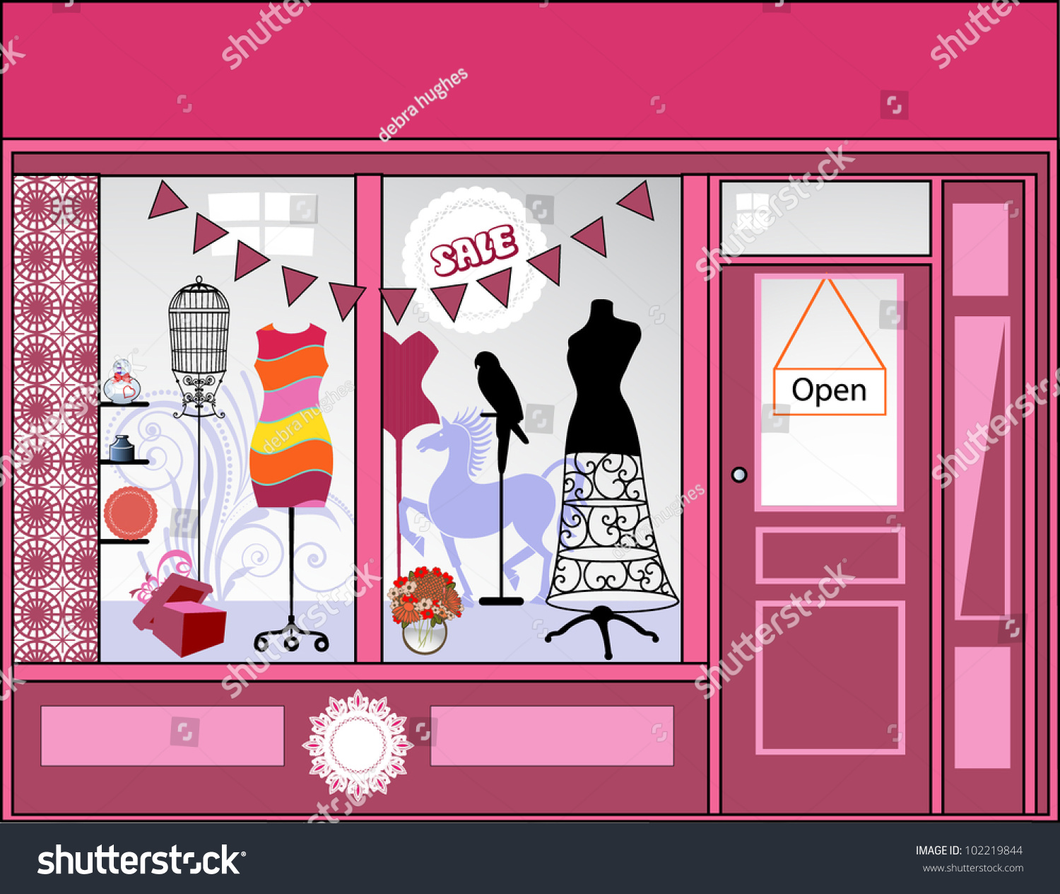 Storefront - Lots Of Different Elements Stock Vector Illustration ...