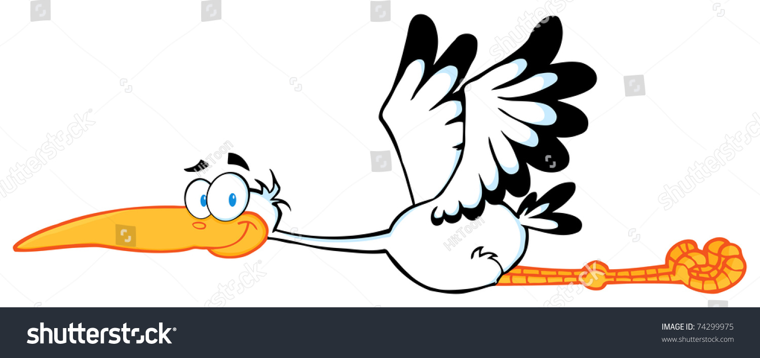 Stork Mascot Cartoon Character Stock Vector (Royalty Free) 74299975