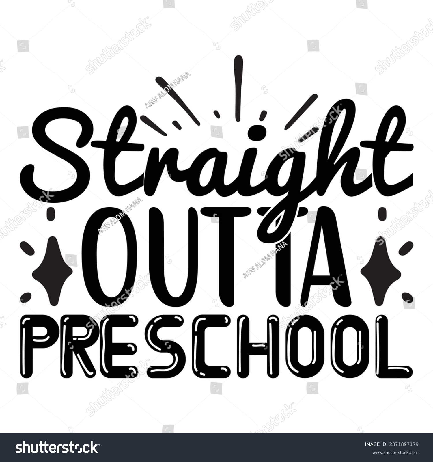 SVG of Straight Outta Preschool School design svg