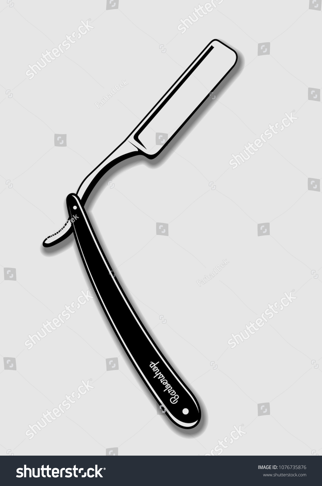 Straight Razor Barbershop Vector Illustration Stock Vector Royalty Free 1076735876 1344