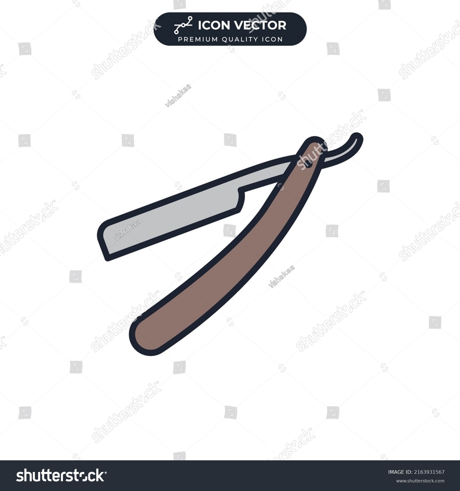 Straight Razor Icon Symbol Template Graphic Stock Vector (Royalty Free ...