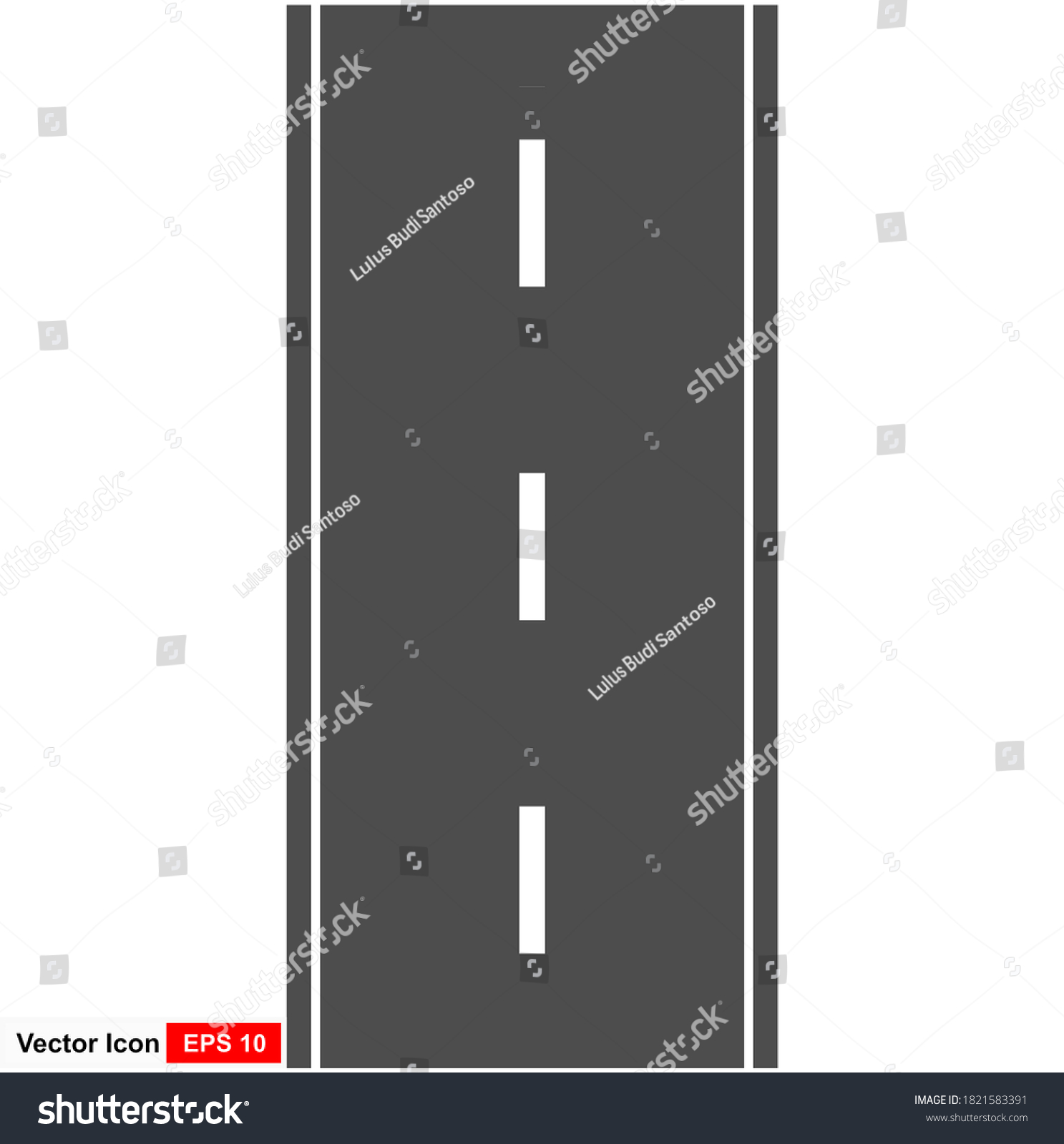 Straight Road White Markings Vector Illustration Stock Vector (Royalty ...