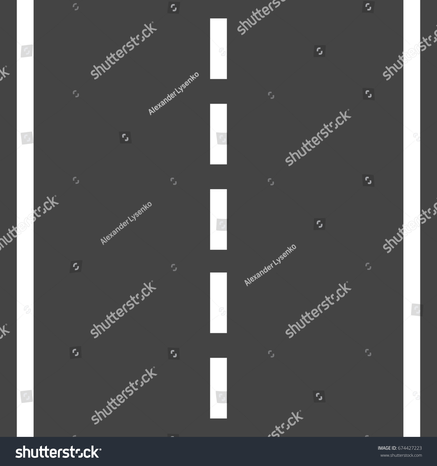 Straight Road White Markings Vector Illustration Stock Vector (Royalty ...