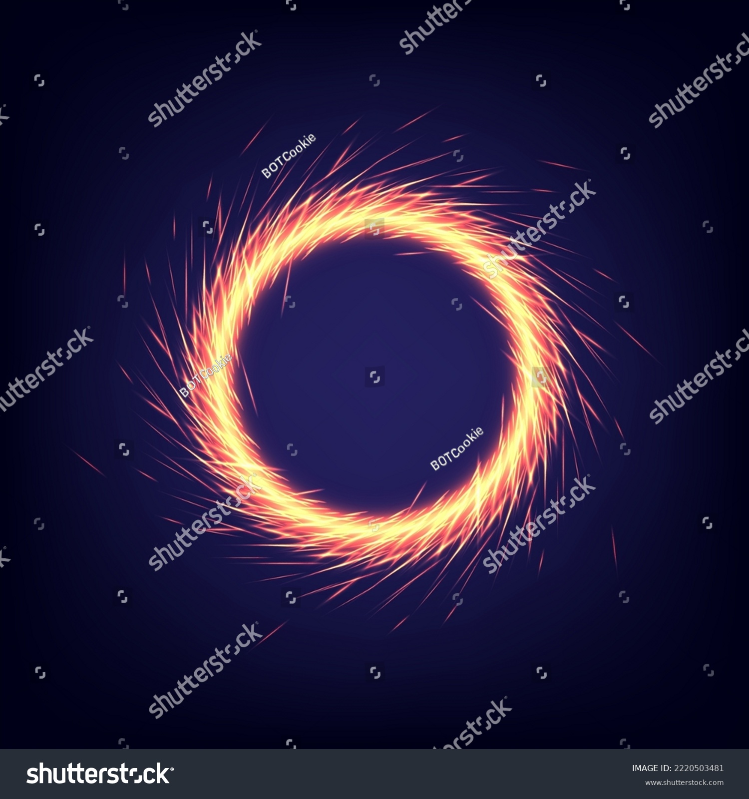 SVG of Strange portal ring energy beam. Sparks effect circle isolated. Magic ring flame on background svg
