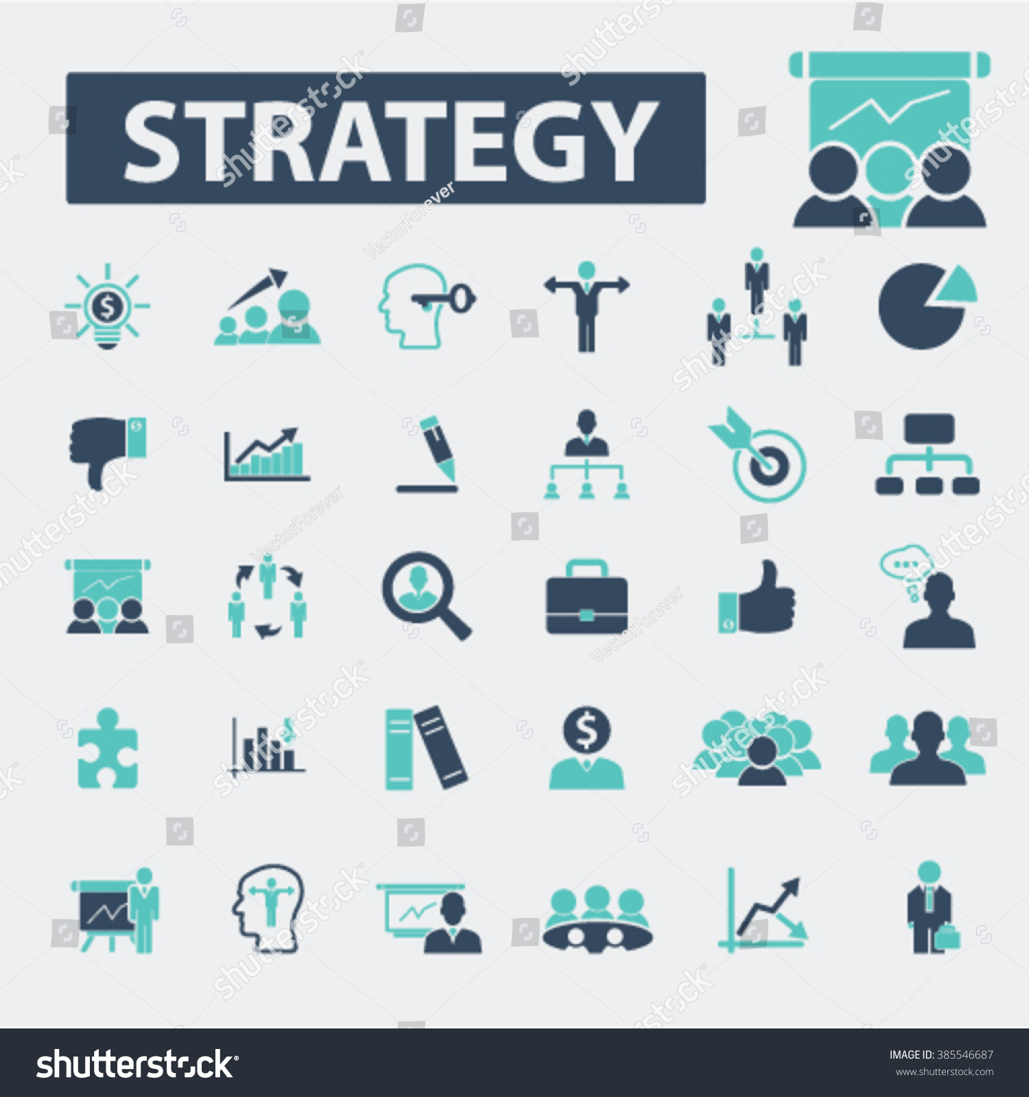 Strategy Icons Stock Vector Illustration 385546687 : Shutterstock