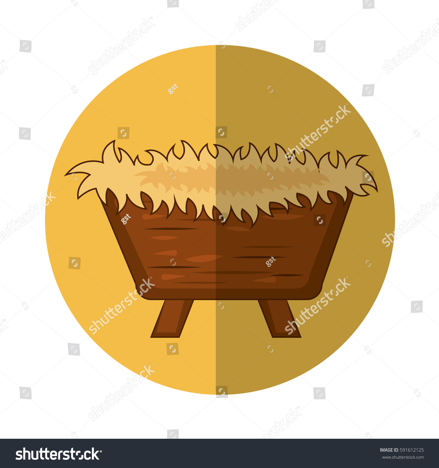 Straw Cradle Manger Icon Stock Vector (Royalty Free) 591612125 ...