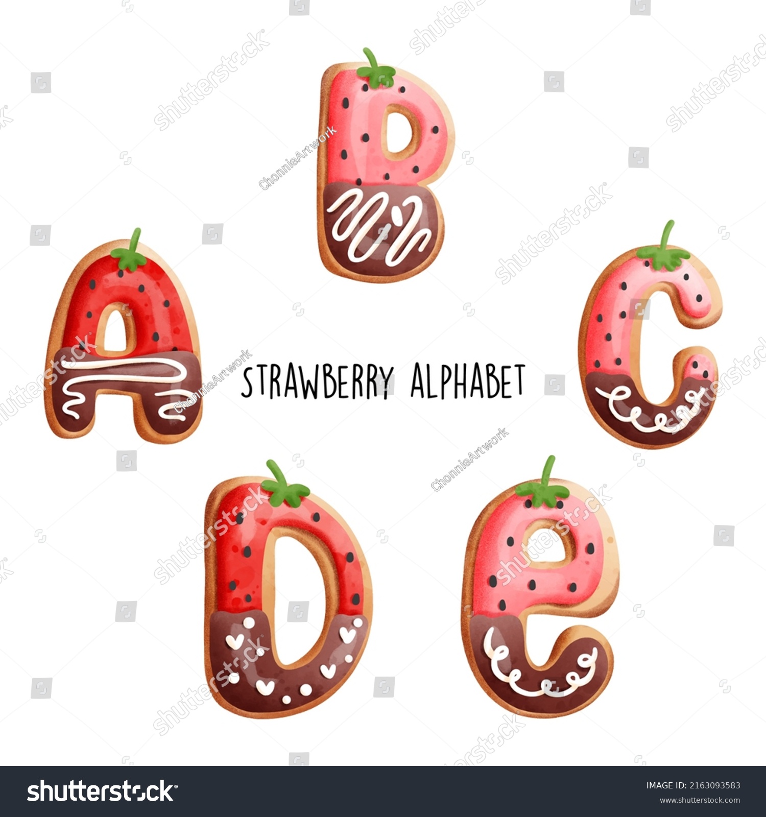 Strawberry Alphabet Strawberry Font Vector Illustration Stock Vector ...