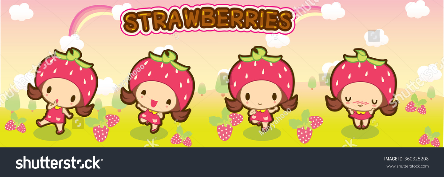 Strawberry Cartoon Stock Vector (Royalty Free) 360325208 Shutterstock
