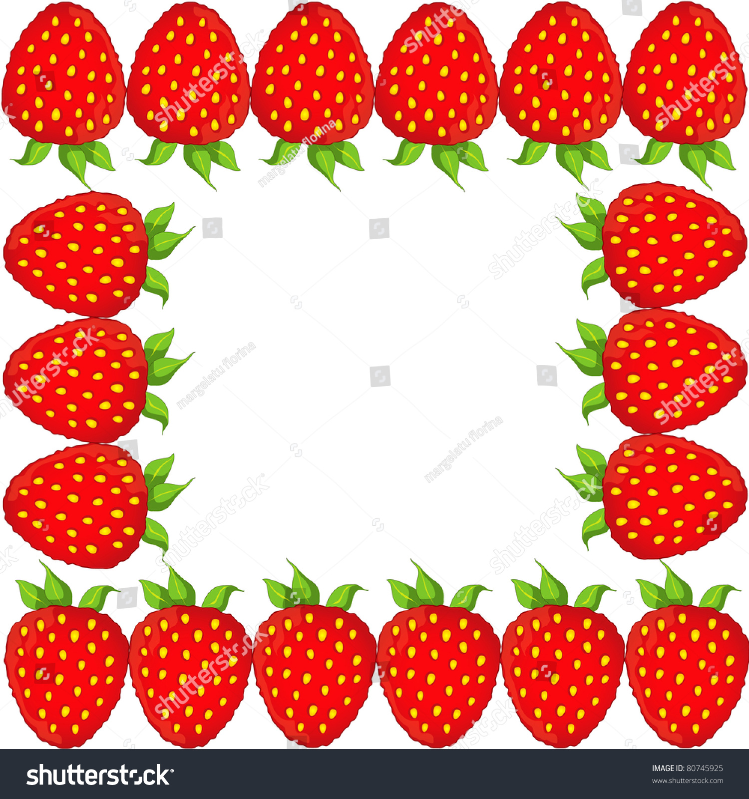 Strawberry Frame Stock Vector Illustration 80745925 : Shutterstock