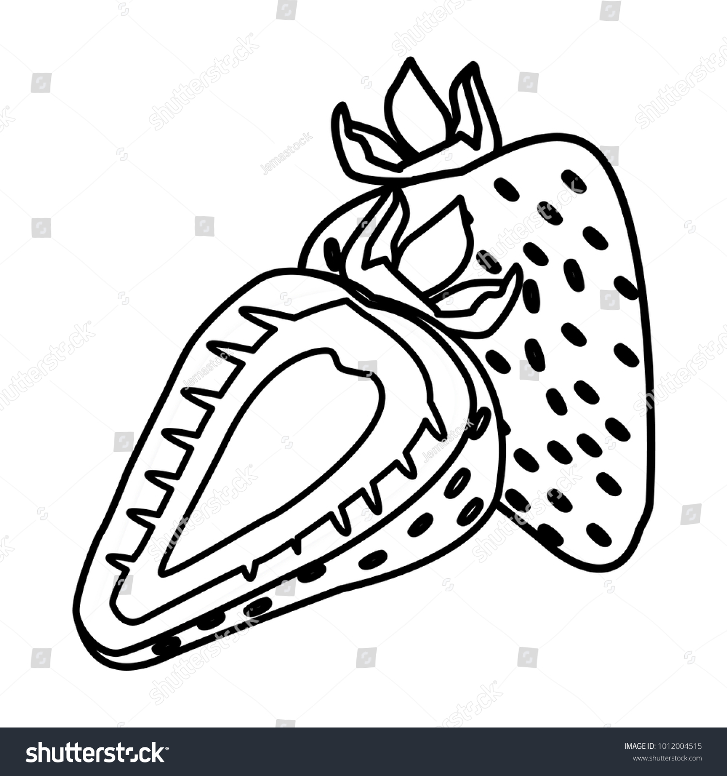 Strawberry Half Cut Stock Vector Royalty Free