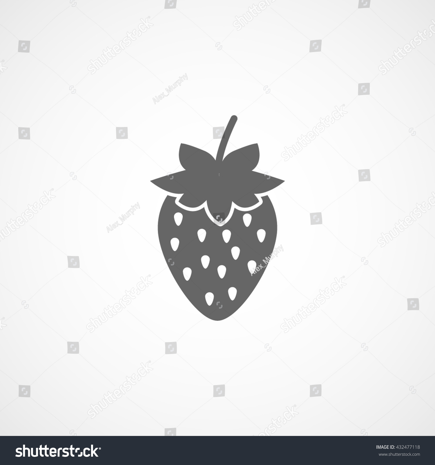 Strawberry Icon On White Background Stock Vector 432477118 - Shutterstock