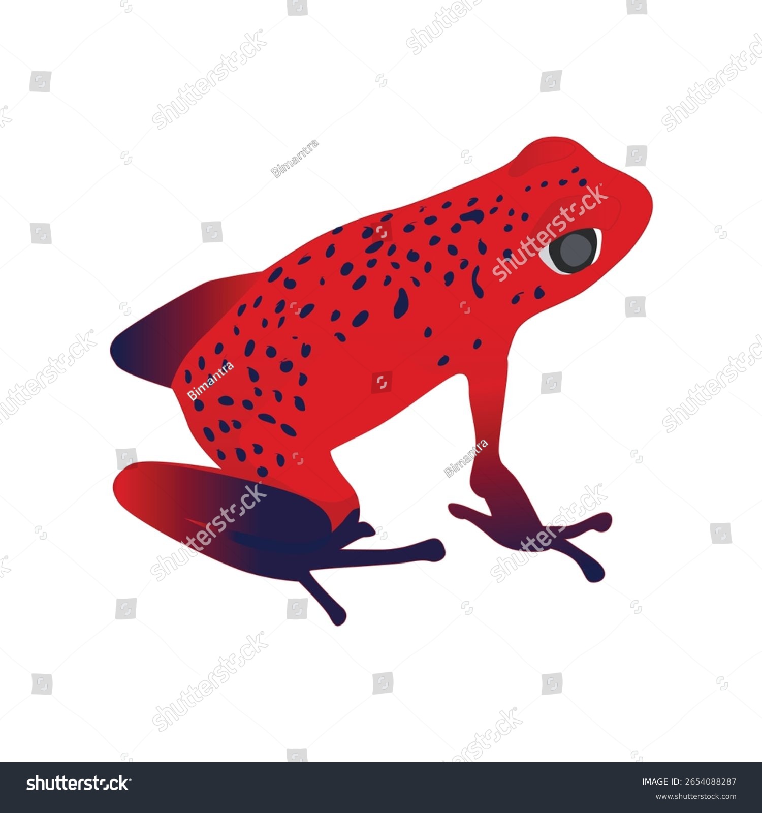 red frog with blue spots clip art preview