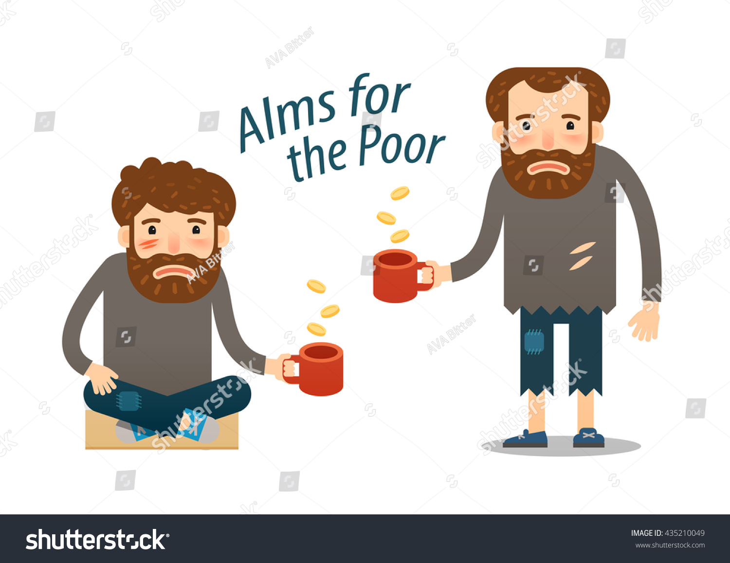 Street Beggar Homeless Hungry Man Asks Stock Vector (Royalty Free ...