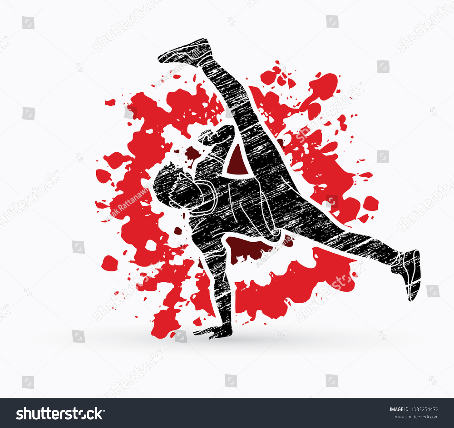 Street Dance B Boys Dance Hip Stock Vector (Royalty Free) 1033254472 ...