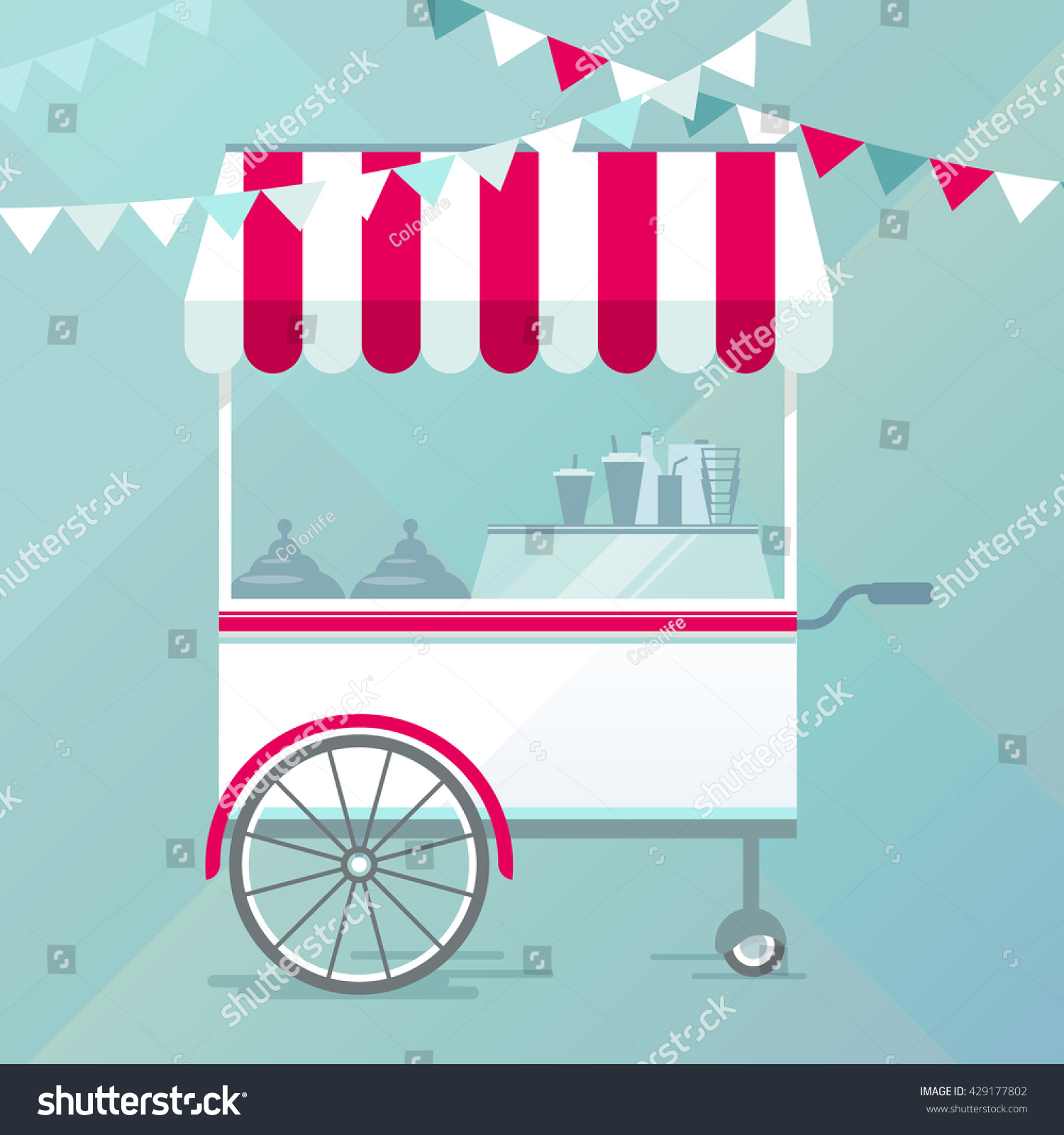 SVG of Street food cart, bike cafe concept vector illustration, flat design style svg