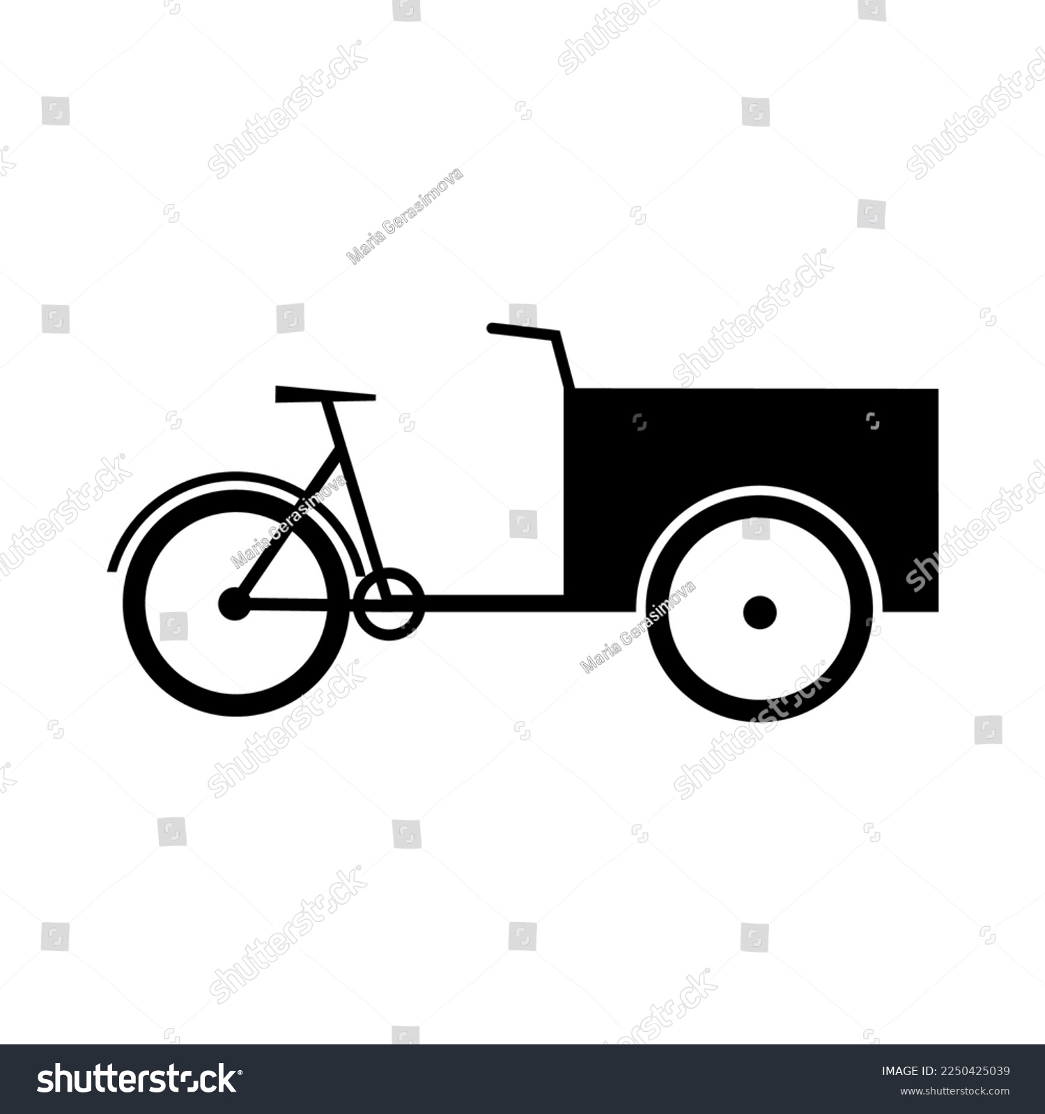 SVG of Street food cart. Cargo Bike silhouette icon flat vector illustration svg