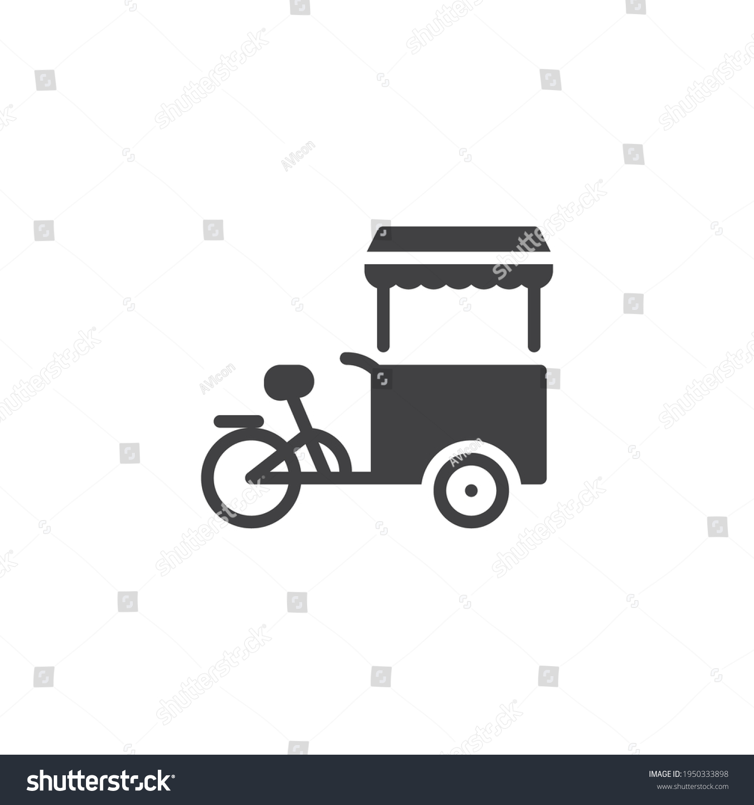 SVG of Street food cart vector icon. filled flat sign for mobile concept and web design. Street food bike glyph icon. Symbol, logo illustration. Vector graphics svg