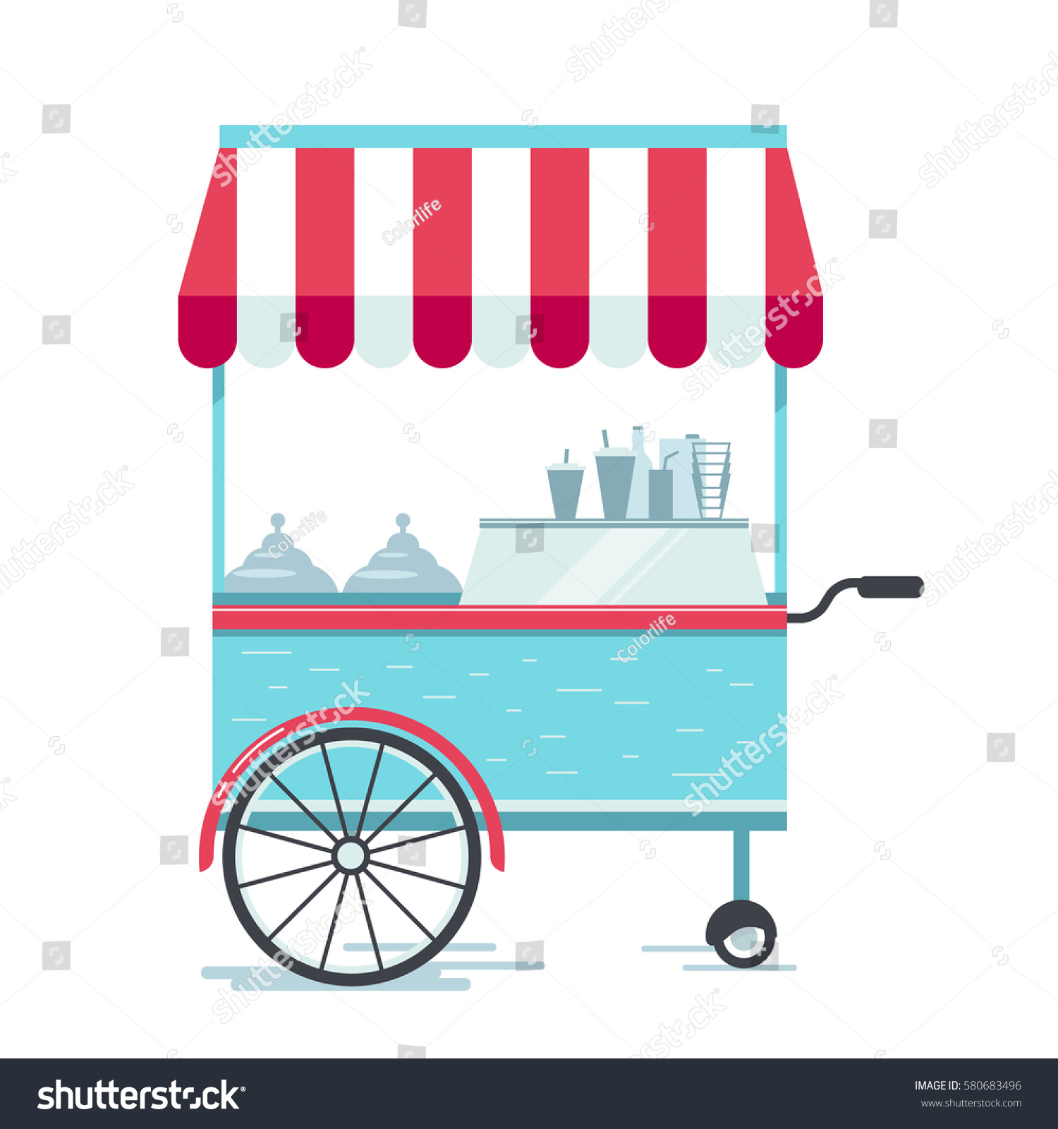SVG of Street food cart, vector illustration, flat design  svg