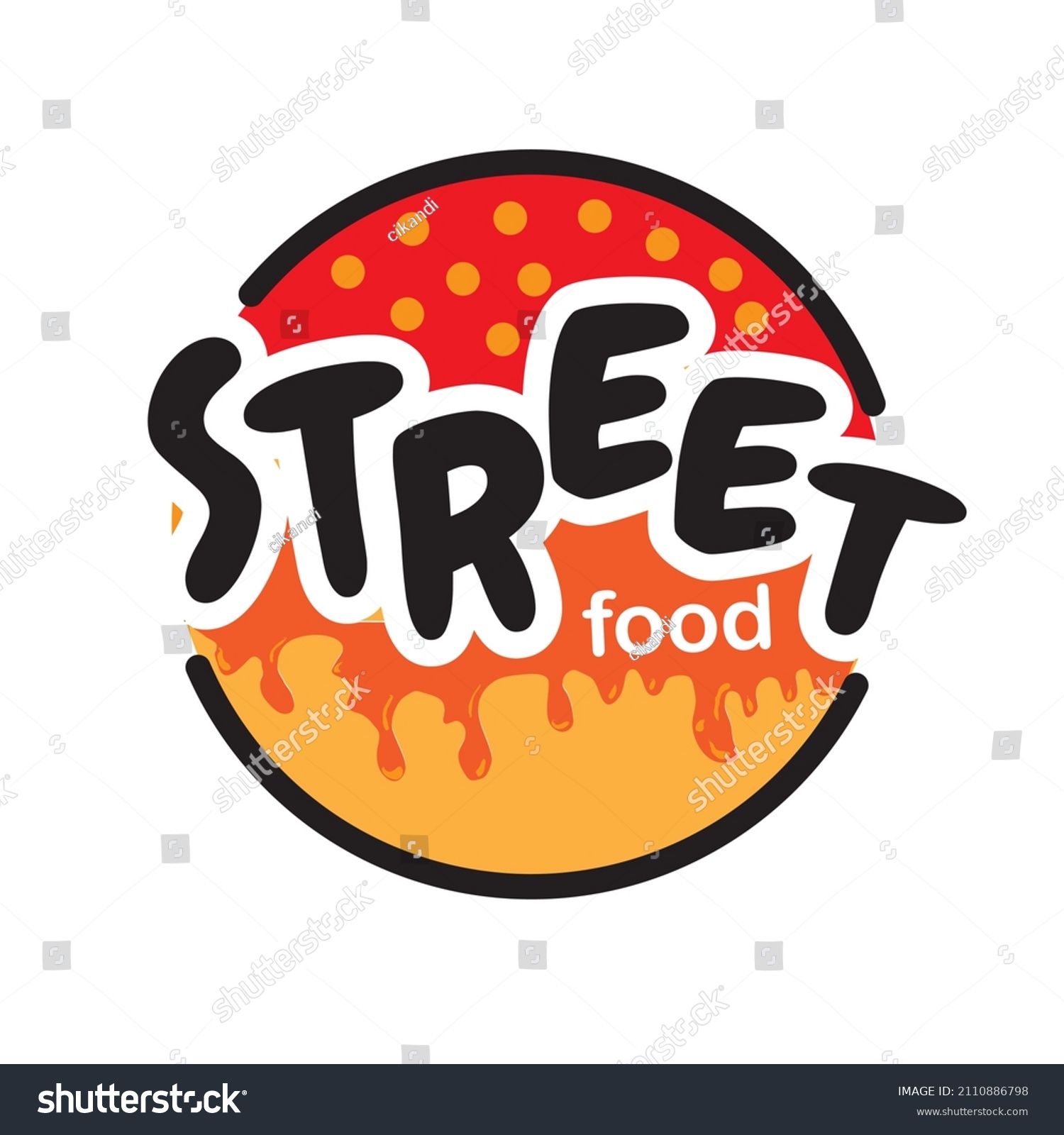 Street Food Logo Vector Shape Like Stock Vector (Royalty Free