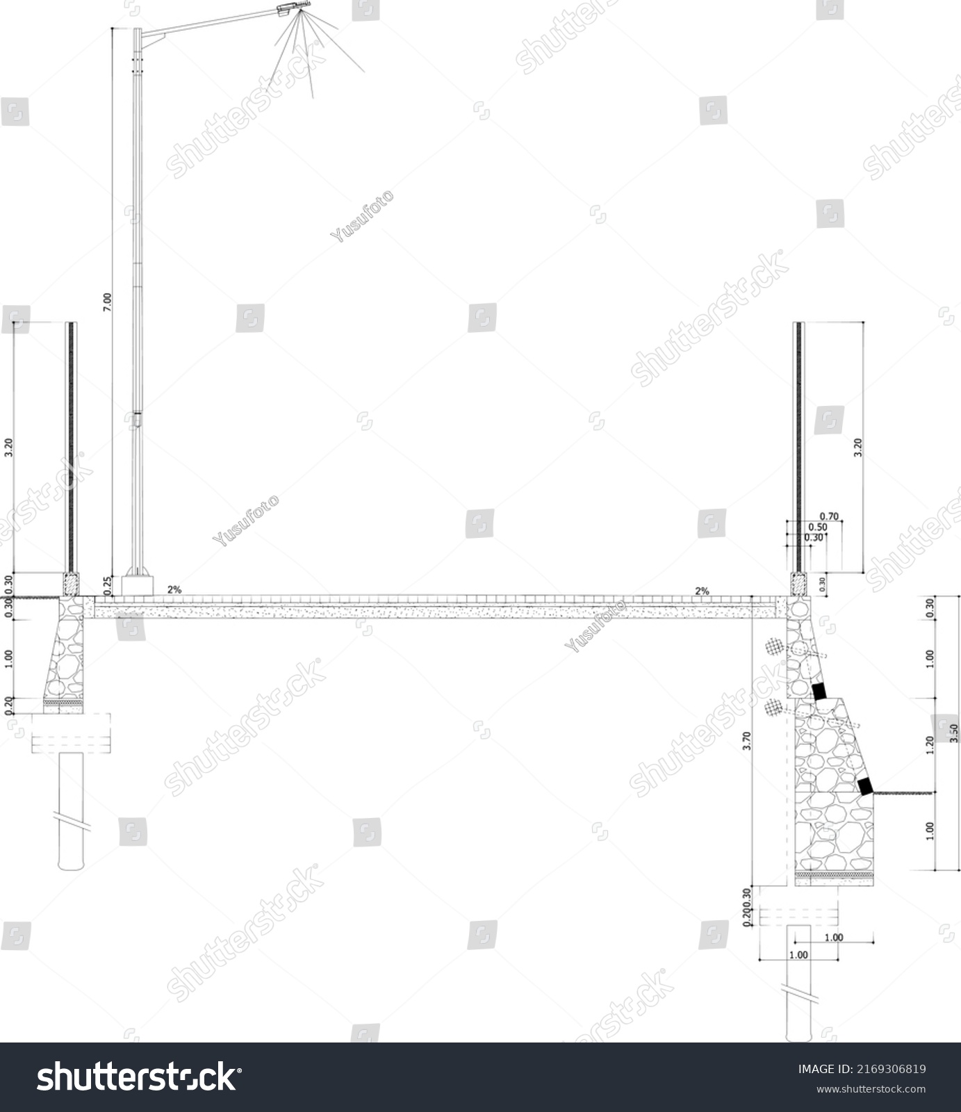 Street Lamp Schemes Precast Walls Stone Stock Vector (Royalty Free ...