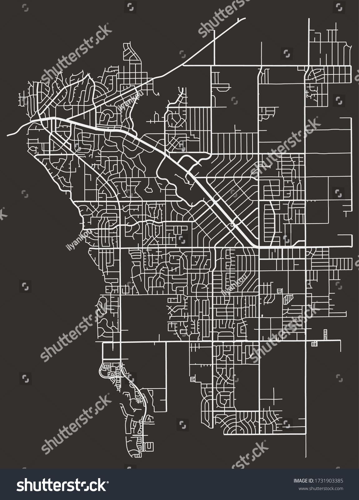 Street Map Apple Valley Us Major Stock Vector (Royalty Free) 1731903385 ...