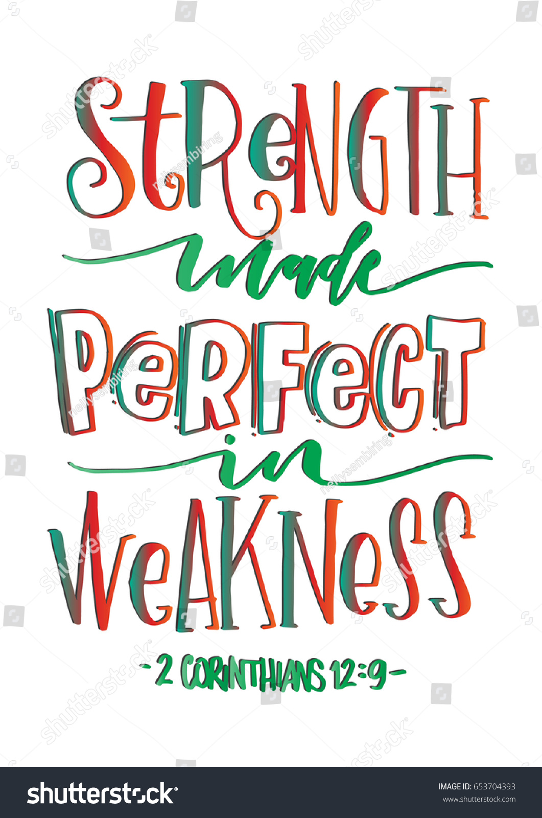 strength-made-perfect-weakness-bible-verse-stock-vector-royalty-free