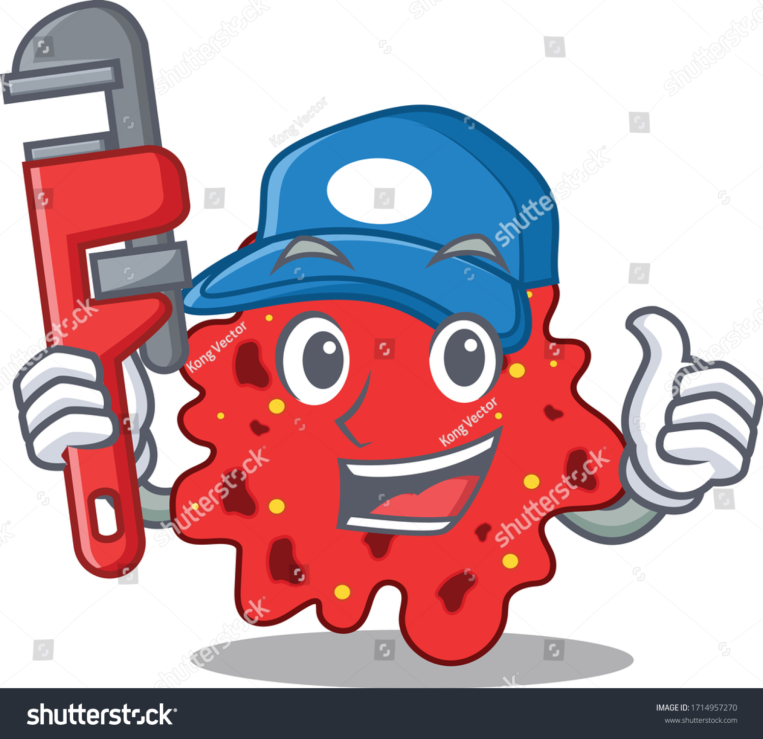 Streptococcus Pneumoniae Smart Plumber Cartoon Character Stock Vector Royalty Free 1714957270 