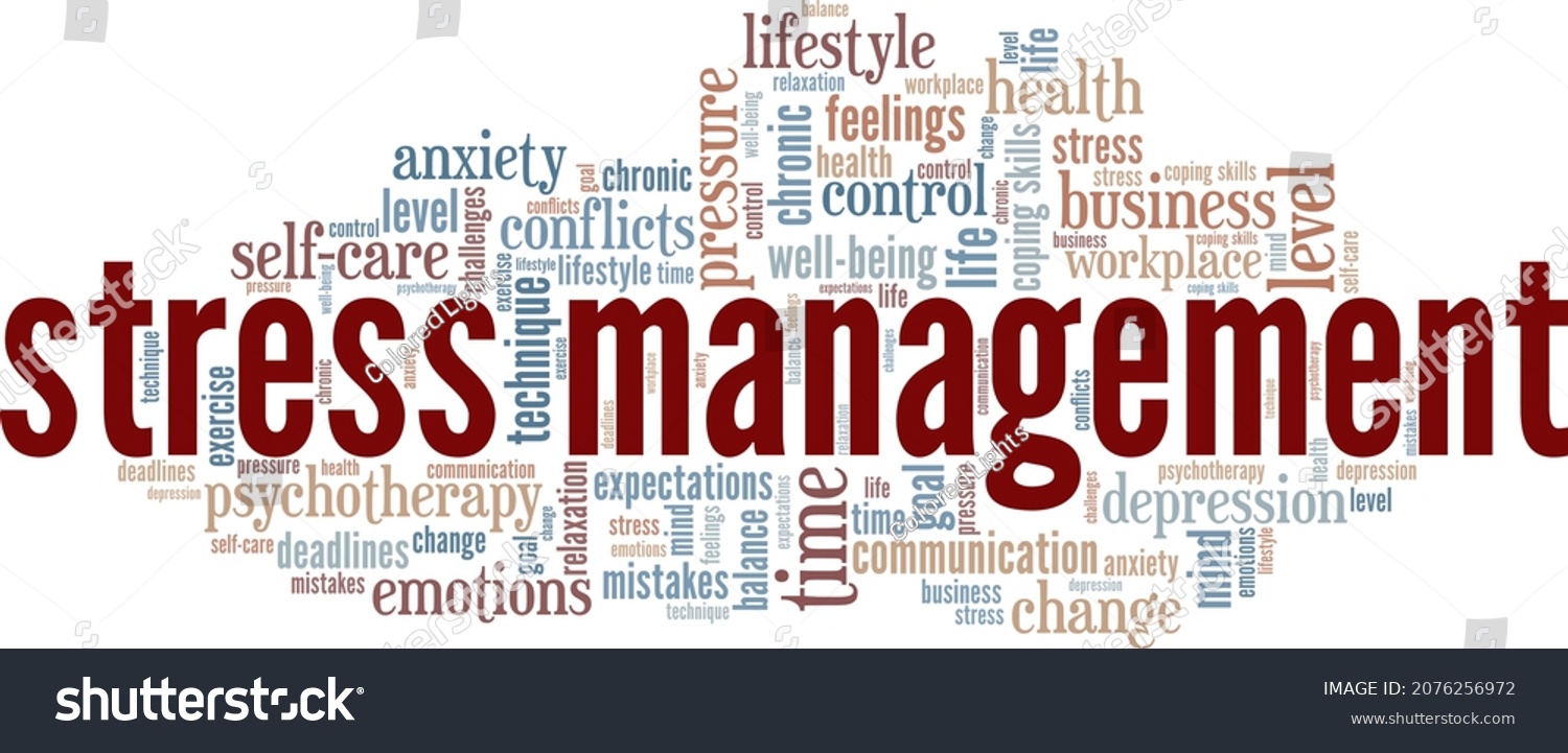 Stress Management Vector Illustration Word Cloud Stock Vector (Royalty ...